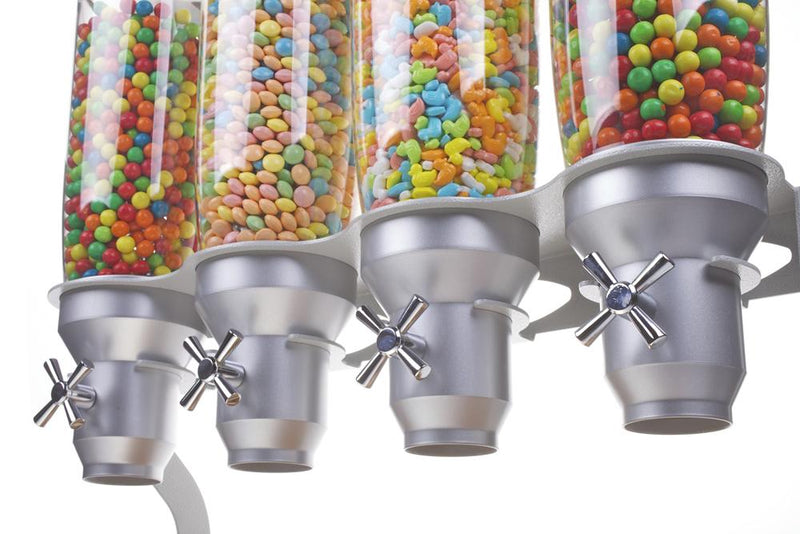 IDM Bulk Candy Dispenser GNDL802, Free standing, 16 container dispensing  unit. 13.5 liter capacity, zero waste shop dispenser and sweet dispenser, Portion controlled