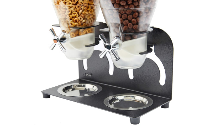IDM Cereal Dispenser KELL300, Triple, freestanding, food dispenser. 3.5  liter capacity, silver metal stand