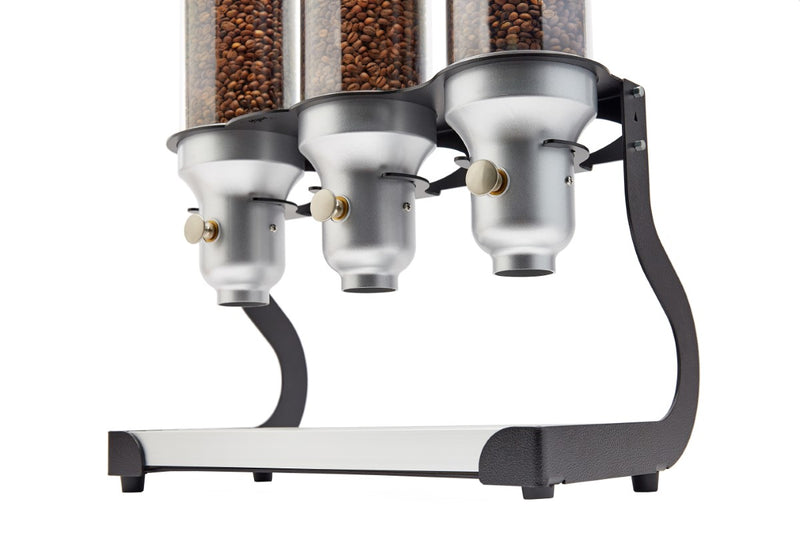 IDM Coffee Bean dispenser S30-FS, Triple, free standing, silver coffee  bean storage, 4.5 liter capacity